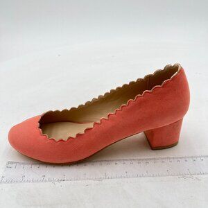 FSJ Orange Soft Suede Round Toe Block Heel Office Daily Wear Versatile Shoes